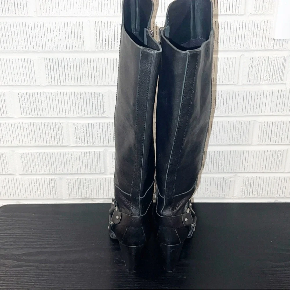 Kork-Ease Olsen Harness black leather knee-high boots